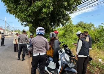 Satlantas Polres Sumenep saat gelar Operasi tertib pajak di Sumenep.